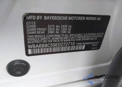 2014 BMW 640I Gran Coupe xDrive z USA, uszkodzony, nr VIN WBA6B8C59EDZ72719